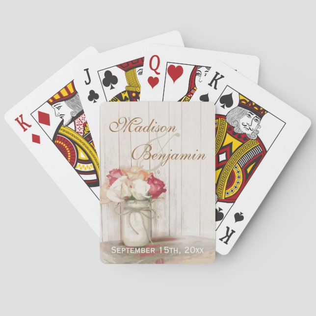 Jeu De Cartes Mariage campagnard personnalisé Favoriser la lectu (dos)