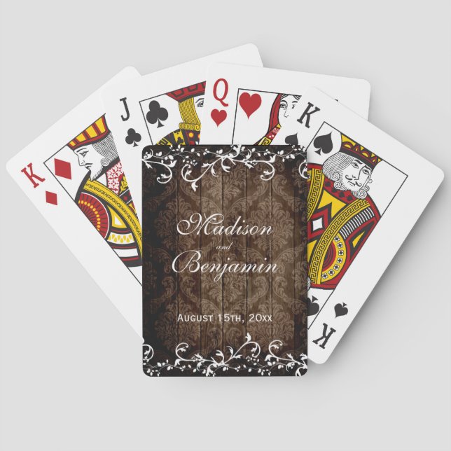 Jeu De Cartes Mariage campagnard personnalisé Favoriser la lectu (dos)