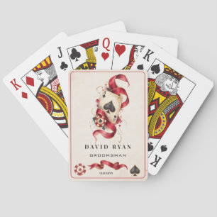 Jeu De Cartes Mariage Casino Las Vegas Bourgogne Aquarelle Glamo