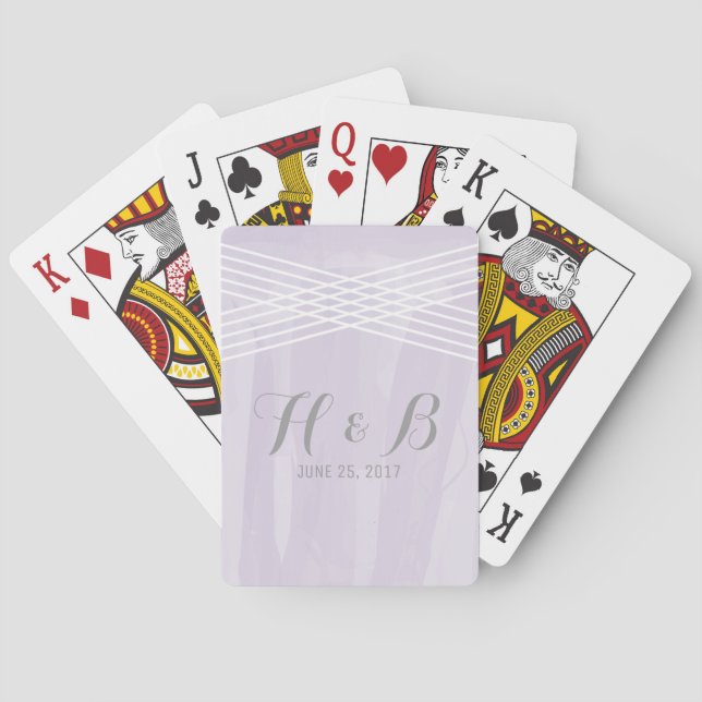 Jeu De Cartes Mariage couleur aquarelle violet (dos)