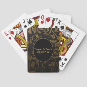 Jeu De Cartes Mariage damassé Black and Gold - Personnaliser