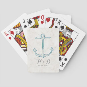 Jeu De Cartes Mariage d'Ancres Royal Blue Rustic