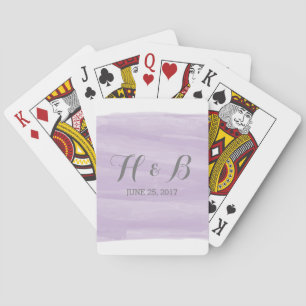 Jeu De Cartes Mariage d'aquarelle violet Jouer des cartes