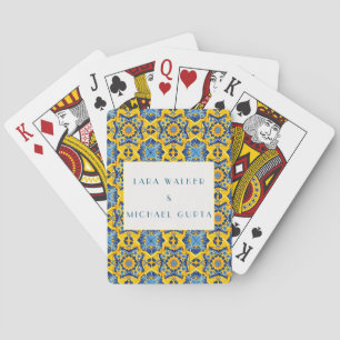 Jeu De Cartes Mariage De Carrelage Italien Bleu Et Jaune Trippé