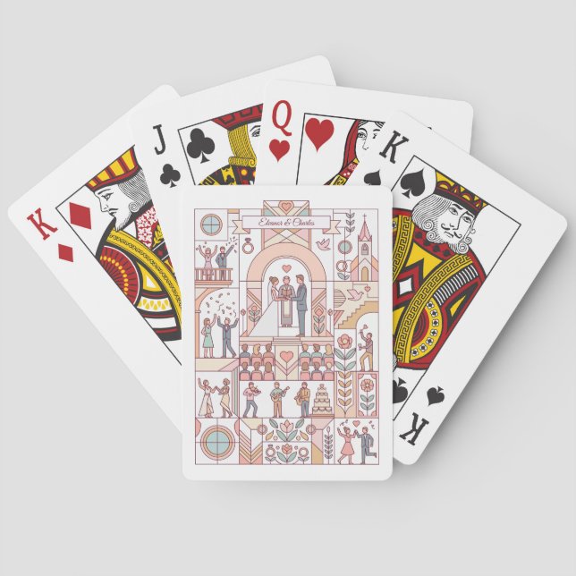 Jeu De Cartes Mariage de conte de fée Art Déco (dos)
