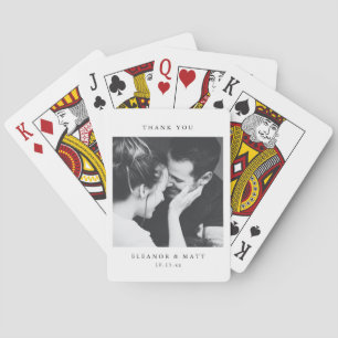 Jeu De Cartes Mariage de couple photo personnalisé minimaliste n