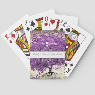 Jeu De Cartes Mariage de feuille de coeur pourpre radieux romant