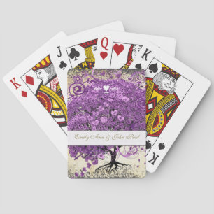 Jeu De Cartes Mariage de l'arbre à feuilles en forme de cœur vio