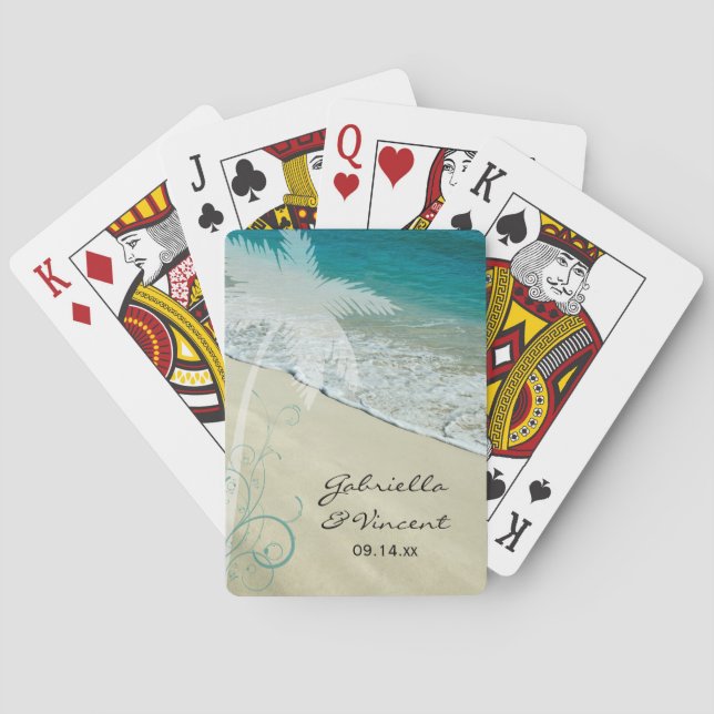 Jeu De Cartes Mariage de plage tropicale (dos)