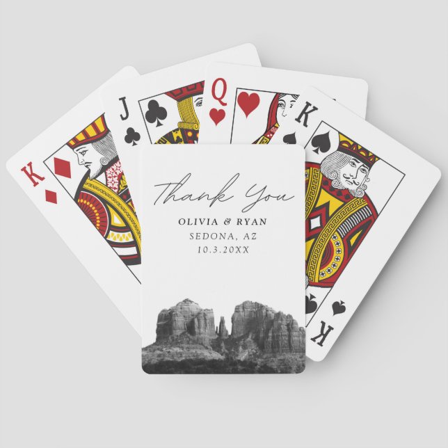 Jeu De Cartes Mariage de Sedona Favoriser Merci personnalisé Fav (dos)