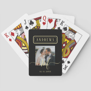 Jeu De Cartes Mariage de signature photo Black & Gold personnali