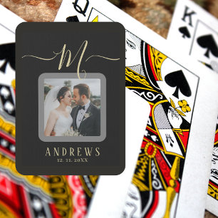 Jeu De Cartes Mariage de signature photo gris blanc personnalisé