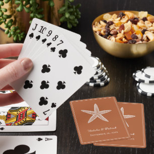 Jeu De Cartes Mariage d'étoile de mer orange brûlée
