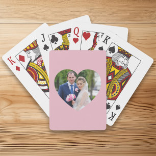 Jeu De Cartes Mariage en forme de coeur photo rose