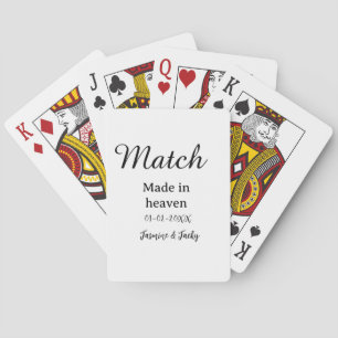 Jeu De Cartes Mariage fait au ciel nom date simple calligra