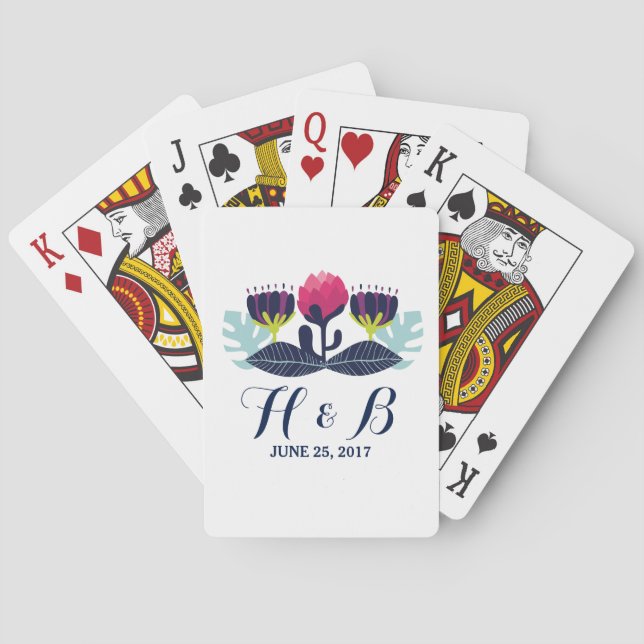 Jeu De Cartes Mariage floral fou jouer des cartes (dos)