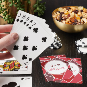 Jeu De Cartes Mariage Géométrique Élégant