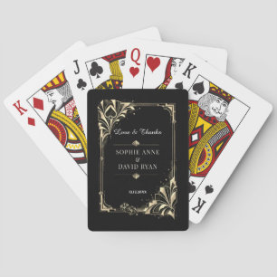 Jeu De Cartes Mariage Glam Gold Black Art Déco Casino Las Vegas