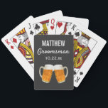 Jeu De Cartes Mariage Groomsman Favor Beer Cheers<br><div class="desc">Ces loups de bière jouant aux cartes sont la faveur parfaite pour chaque groomsman dans votre mariage,  que ce soit pour votre baccalauréat ou pour votre jour de mariage. Personnalisez avec le nom et la date de votre choix.</div>