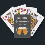 Jeu De Cartes Mariage Groomsman Favor Beer Cheers<br><div class="desc">Ces loups de bière jouant aux cartes sont la faveur parfaite pour chaque groomsman dans votre mariage,  que ce soit pour votre baccalauréat ou pour votre jour de mariage. Personnalisez avec le nom et la date de votre choix.</div>