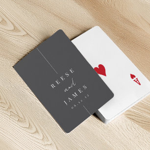 Jeu De Cartes Mariage minimaliste moderne noir et blanc