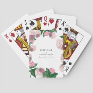 Jeu De Cartes Mariage Moderne Floral Végétal Hydrangea Rose
