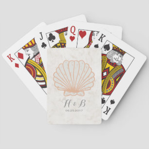 Jeu De Cartes Mariage Orange Rustique Seashell