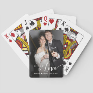 Jeu De Cartes Mariage personnalisé "Lucky in Love" en faveur de 