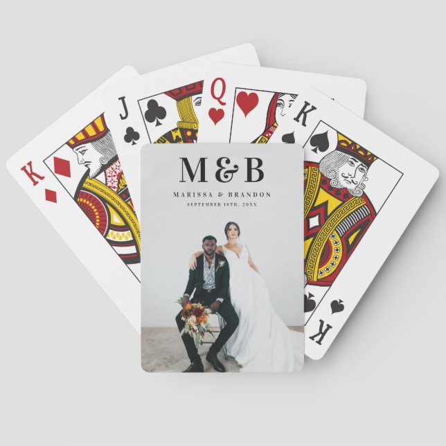 Jeu De Cartes Mariage personnalisé Monogramme de couple (dos)
