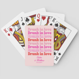 Jeu De Cartes Mariage Rétro Rose Amoureux Ivre