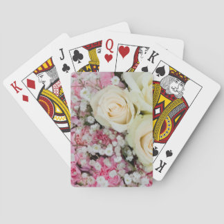 Jeu De Cartes Mariage rose floral jouant aux cartes