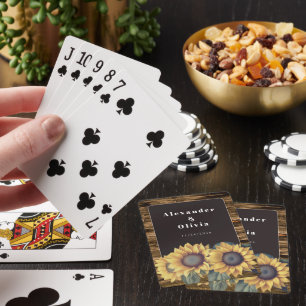 Jeu De Cartes Mariage rustique de tournesol Favoriser