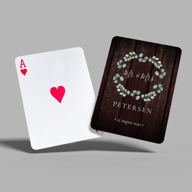 Jeu De Cartes Mariage rustique M. et Mme nom personnalisé (Créateur téléchargé)