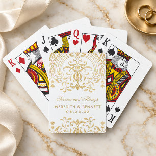 Jeu De Cartes Mariage sur mesure avec flourish or élégant