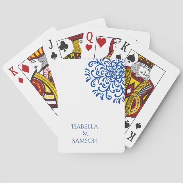 Jeu De Cartes Mariage Whimsical Blue (dos)