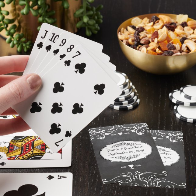Jeu De Cartes Mariages de typographie sur tableau noir (In Situ)