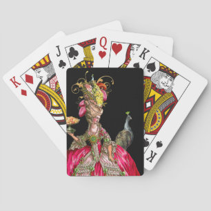 Jeu De Cartes Marie Antoinette avec gâteaux et paon