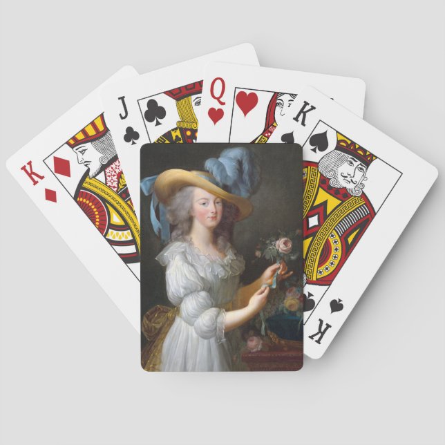Jeu De Cartes Marie Antoinette avec un rose (dos)