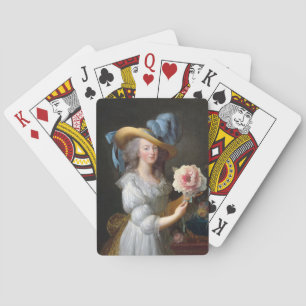 Jeu De Cartes Marie Antoinette avec une pivoine rose