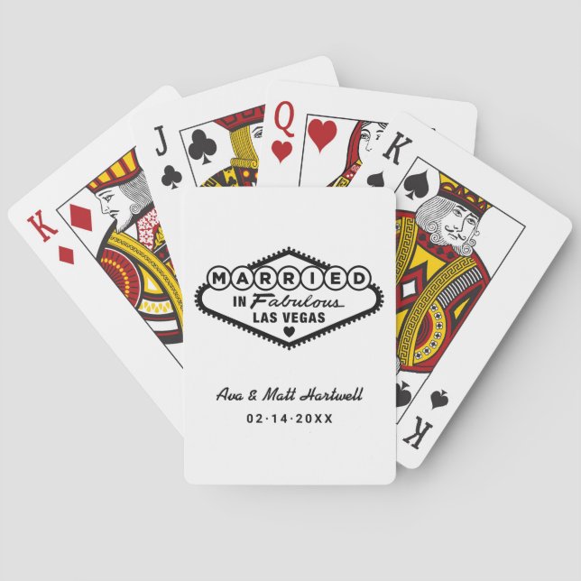 Jeu De Cartes Marié dans Fabulous Las Vegas Mariage blanc (dos)