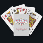 Jeu De Cartes Marié dans Fabulous Las Vegas Mariage Monogramme<br><div class="desc">Cette coutume unique et amusante "Marié dans Fabulous Las Vegas" mariage faveur cartes à jouer comprend un monogramme des noms de la mariée et du marié et des dates de mariage et un arrière - plan gris platine. Couleurs design noir,  rouge,  bleu,  jaune et gris.</div>