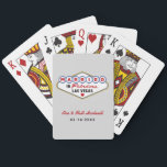 Jeu De Cartes Marié dans Fabulous Las Vegas Mariage Monogramme<br><div class="desc">Cette coutume unique et amusante "Marié dans Fabulous Las Vegas" mariage faveur cartes à jouer comprend un monogramme des noms de la mariée et du marié et des dates de mariage et un arrière - plan gris platine. Couleurs design noir,  rouge,  bleu,  jaune et gris.</div>