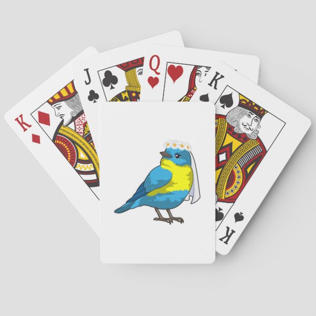 Jeu De Cartes Mariée oiseau avec couronne de fleurs (dos)