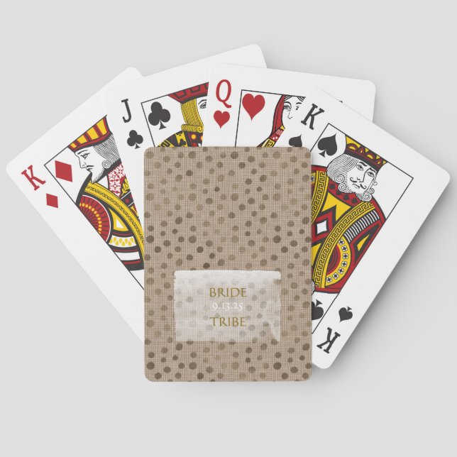 Jeu De Cartes Mariée Tribu Date de Mariage Rustique Moderne Poin (dos)