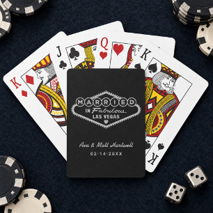 Jeu De Cartes Mariés à la Fabulouse Las Vegas Noir Argenté