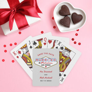 Jeu De Cartes Mariés à Las Vegas Gray Enregistrer la Date