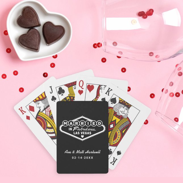 Jeu De Cartes Mariés à Las Vegas la Fabuleuse Noir Blanc (Créateur téléchargé)