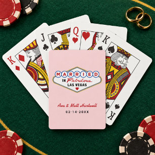 Jeu De Cartes Mariés dans le rose délicat de Las Vegas la fabule