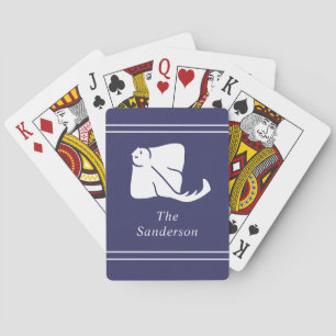 Jeu De Cartes Marine Bleu Côtier Nautique Stingray Manta Ray Por
