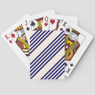 Jeu De Cartes Marine bleu et beige cinq bandes motif